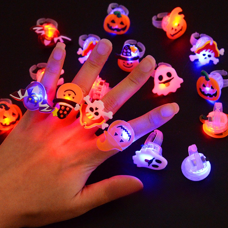 Bộ 10 Đèn led Hình Bí Ngô Dễ Thương Trang Trí halloween, Giáng Sinh
