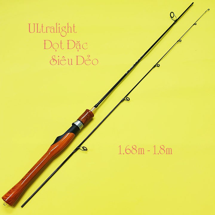 Cần lure cần câu lure ul 2 ngọn cán gỗ siêu dẻo