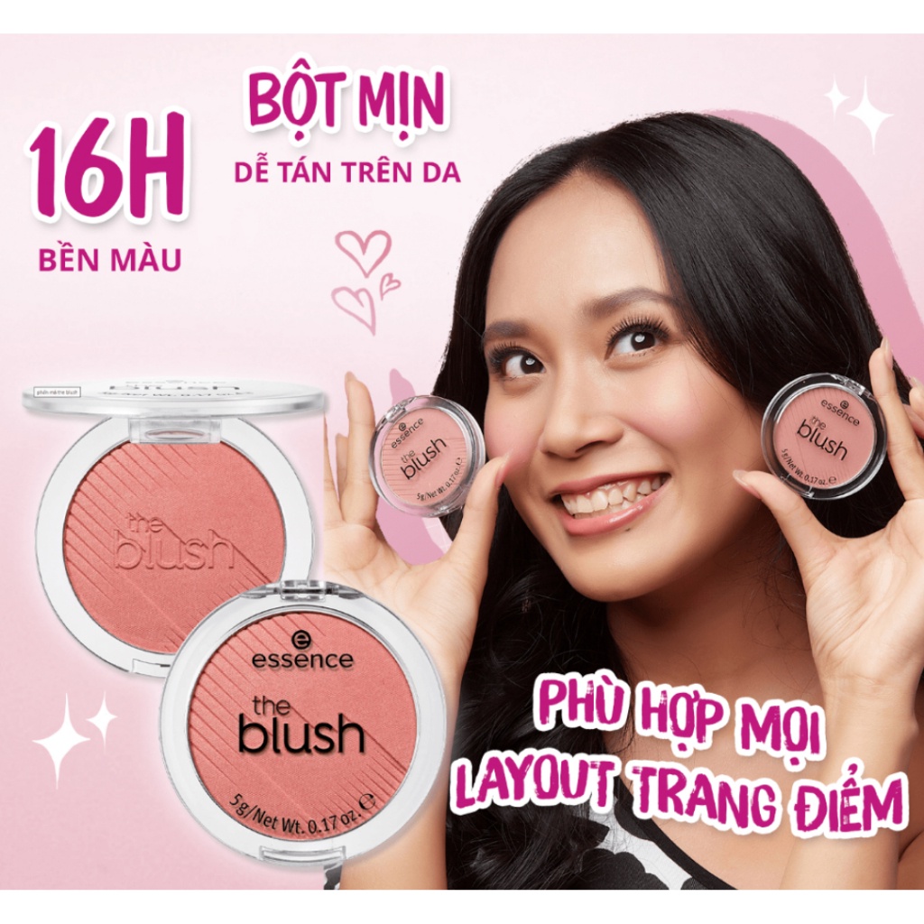 Phấn má hồng Essence The Blush hạt nhẹ mịn dễ bám lớp trang điểm tự nhiên 5g