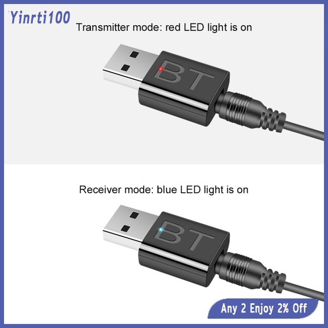 Yinrti usb bluetooth 5.0 Nhận Tín Hiệu Âm Thanh hifi / usb 3.5mm Cho tv / pc