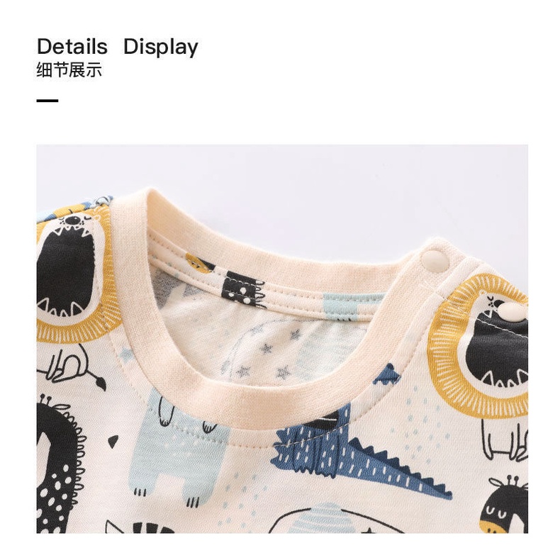 90-150cm Bé Trai Mùa Hè Phong Cách Mới Thoáng Khí Tay Ngắn Trung Nhỏ Trẻ Em Áo Thun Dễ Thương In Hình Hoạt Hình Top Quần Áo Trẻ Em Phù Hợp Với