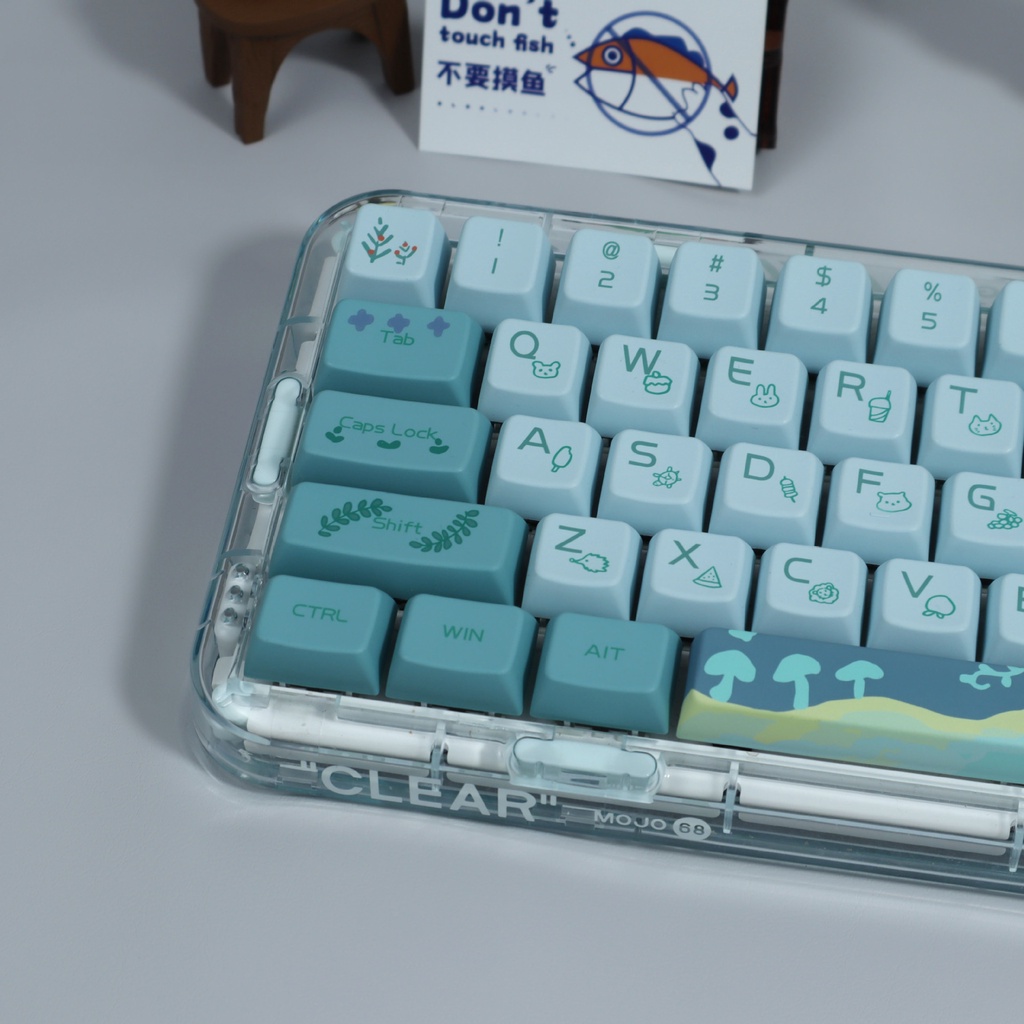 138 Phím Forest Keycaps MDA Profile Màu Xanh Dễ Thương PBT DYE SUB Bàn Phím Cơ Keycap