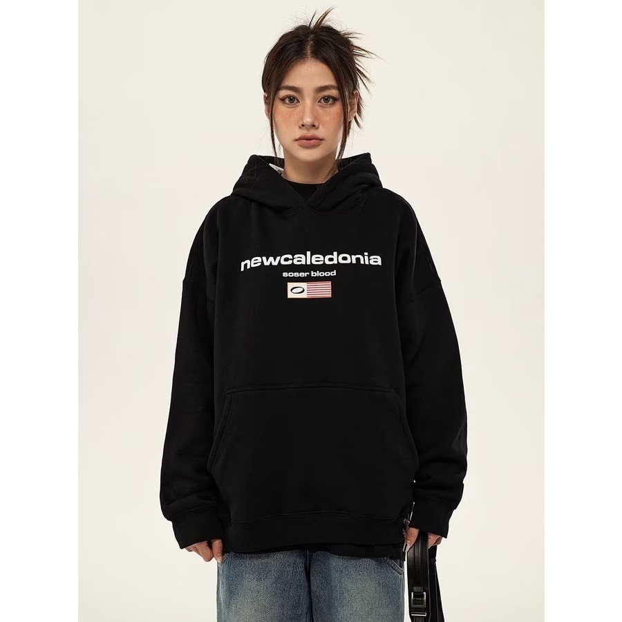Áo hoodie Tay Dài Dáng Rộng In Hình Bọt Biển Thời Trang Hàn Quốc Dành Cho Nam Nữ