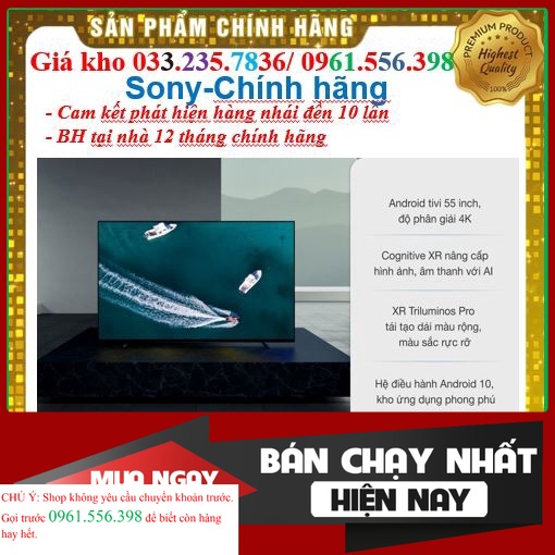 'NEW' Smart Tivi OLED Sony 55 Inch 4K XR-55A80J &lt; Chính hãng BH:24 tháng tại nhà toàn quốc &gt; - Mới 100%