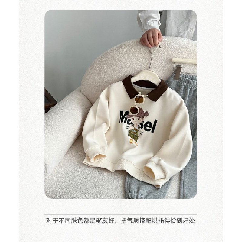 Áo Thun polo Tay Dài Phong Cách Hàn Quốc Thời Trang Mùa Thu 2023 Mới Cho Bé Gái