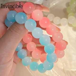 Vòng Tay Dây Co Giãn Xỏ Hạt Đá Thạch Anh Màu Hồng gradient Thời Trang Mùa Hè Cho Học Sinh / Cặp Đôi