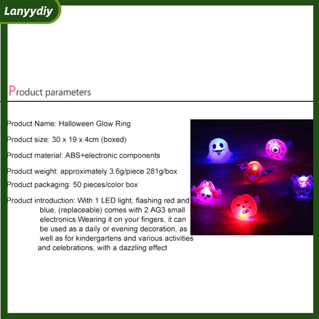 Lanydiy Set 50 Vòng Đèn led 9-13 Dùng Pin Có Thể Điều Chỉnh Kích Thước Dùng Cho Tiệc halloween