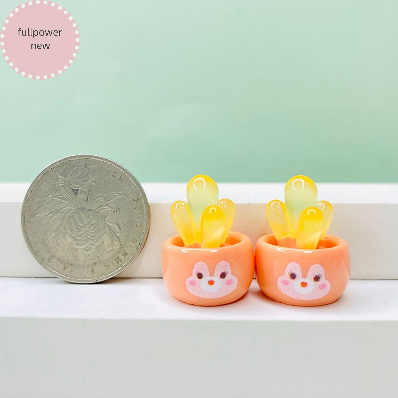 Fullpowernew Chậu Cây Nhựa Phát Quang mini Trang Trí Nội Thất Nhà Búp Bê vn