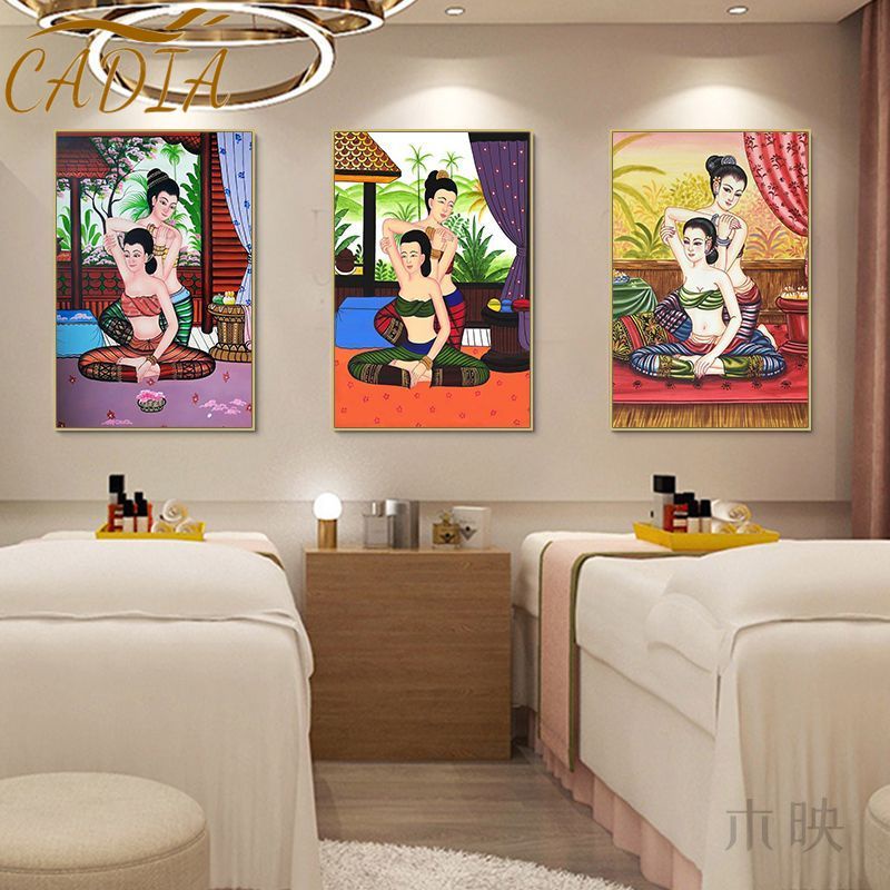 Hàng Mới Về Mới Tranh Sơn Dầu Treo Tường Trang Trí Phòng Khách Phong Cách Thái Lan