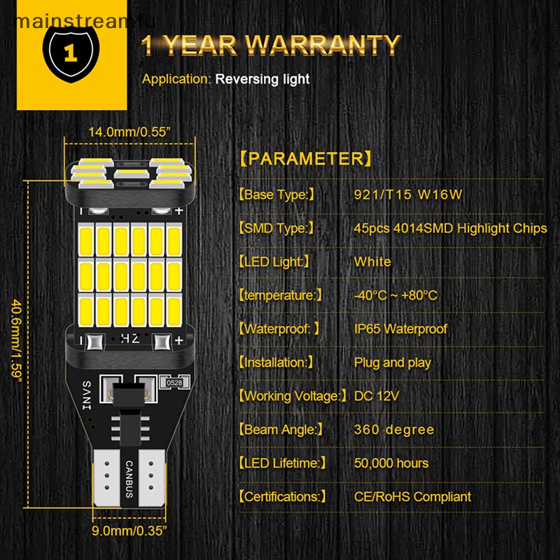 2 Bóng Đèn led canbus t16 t15 921 w16w Cho Xe hyundai tucson