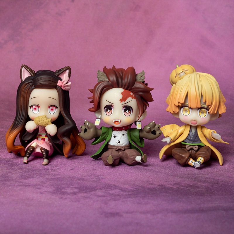 Đồ trang trí Nhân Vật kamado nezuko / kamado tanjirou q mini Bằng pvc