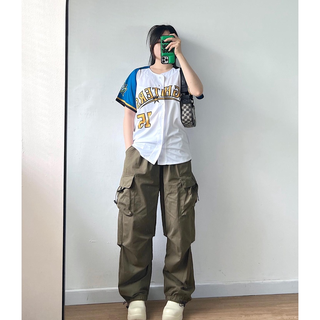 Quần cargo rút dây XANH DÙ