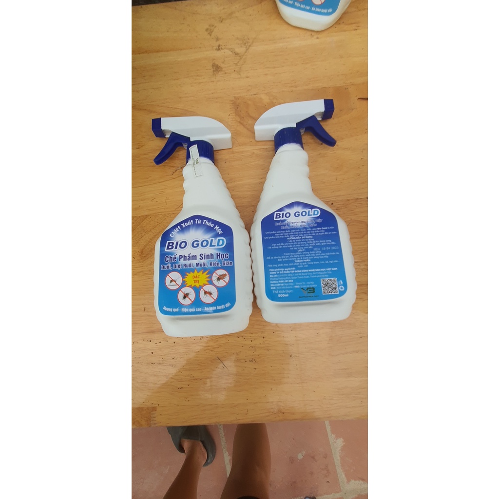 CHẾ PHẨM DIỆT, ĐUỔI MUỖI, KIẾN, RUỒI, GIÁN SINH HỌC BIO GOLD CHAI 500ML - AN TOÀN VÀ HIỆU QUẢ