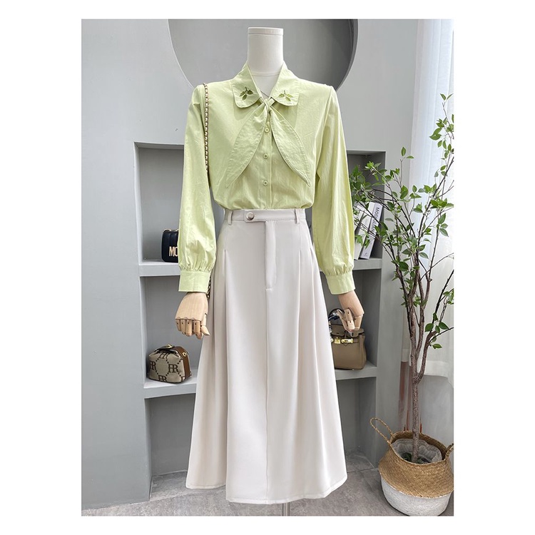 Áo Sơ Mi Trắng Thêu Họa Tiết Phong Cách Pháp Thời Trang Mùa Xuân Mới 2023 Cho Nữ