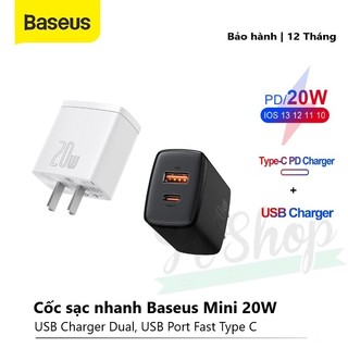 Củ sạc nhanh baseus 2 cổng/ 3 cổng loại c/pd và usb 20w/30w hỗ trợ sạc nhanh cho ip x, xsmax, 11/12/13 promax ,..
