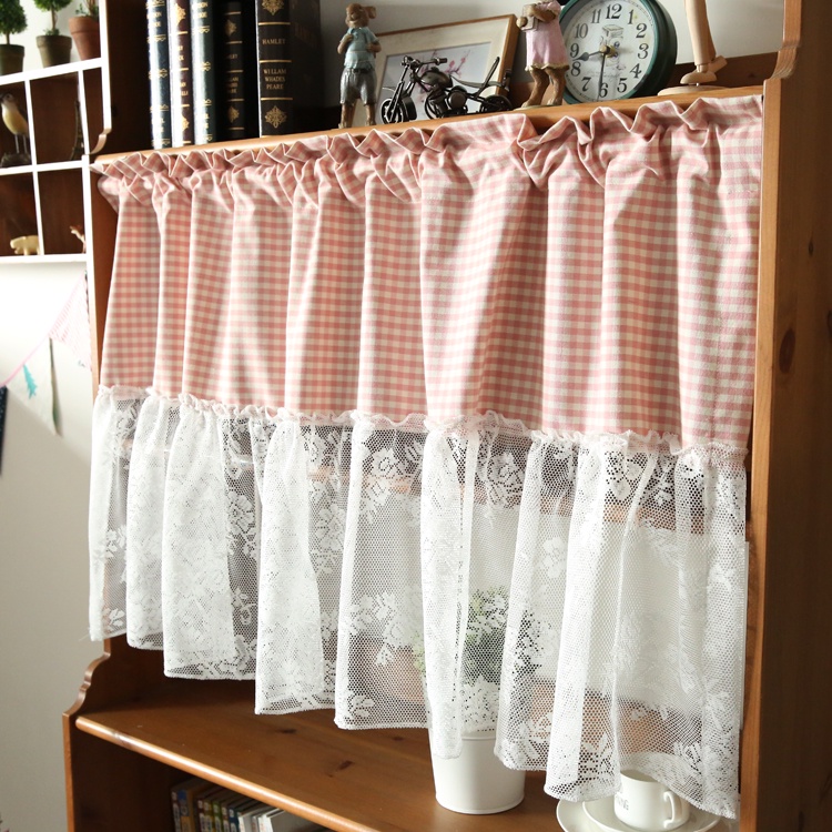 Rèm trang trí phối bèo ren vitage, rèm tủ, rèm bếp decor trang trí nhà cửa