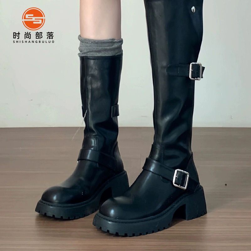 Thời Trang Bốt Cao Gót Mũi Tròn Phong Cách Hàn Quốc 2023