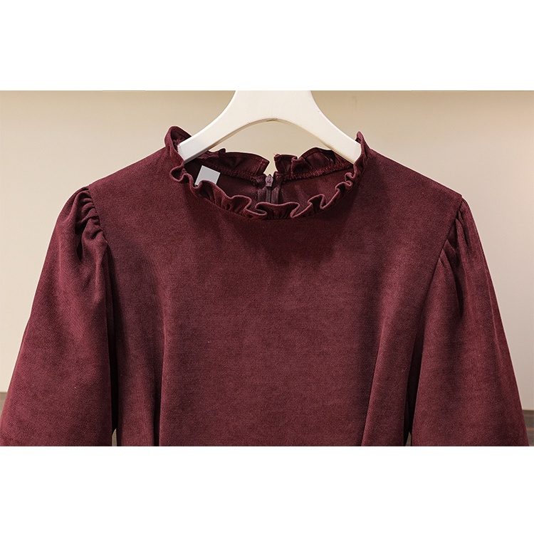 🌸Hàng Order🌸 Váy Đầm Bigsize Váy Cổ Bèo Chiết Eo Thắt Đai Che Bụng Dáng Dài Thanh Lịch Nữ Tính🌸Hàng Quảng Châu