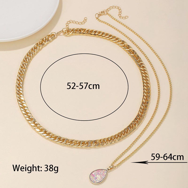 Bộ 2 Vòng cổ Kim Loại Mặt Lông Vũ Phong Cách Hip Hop Cho Nữ