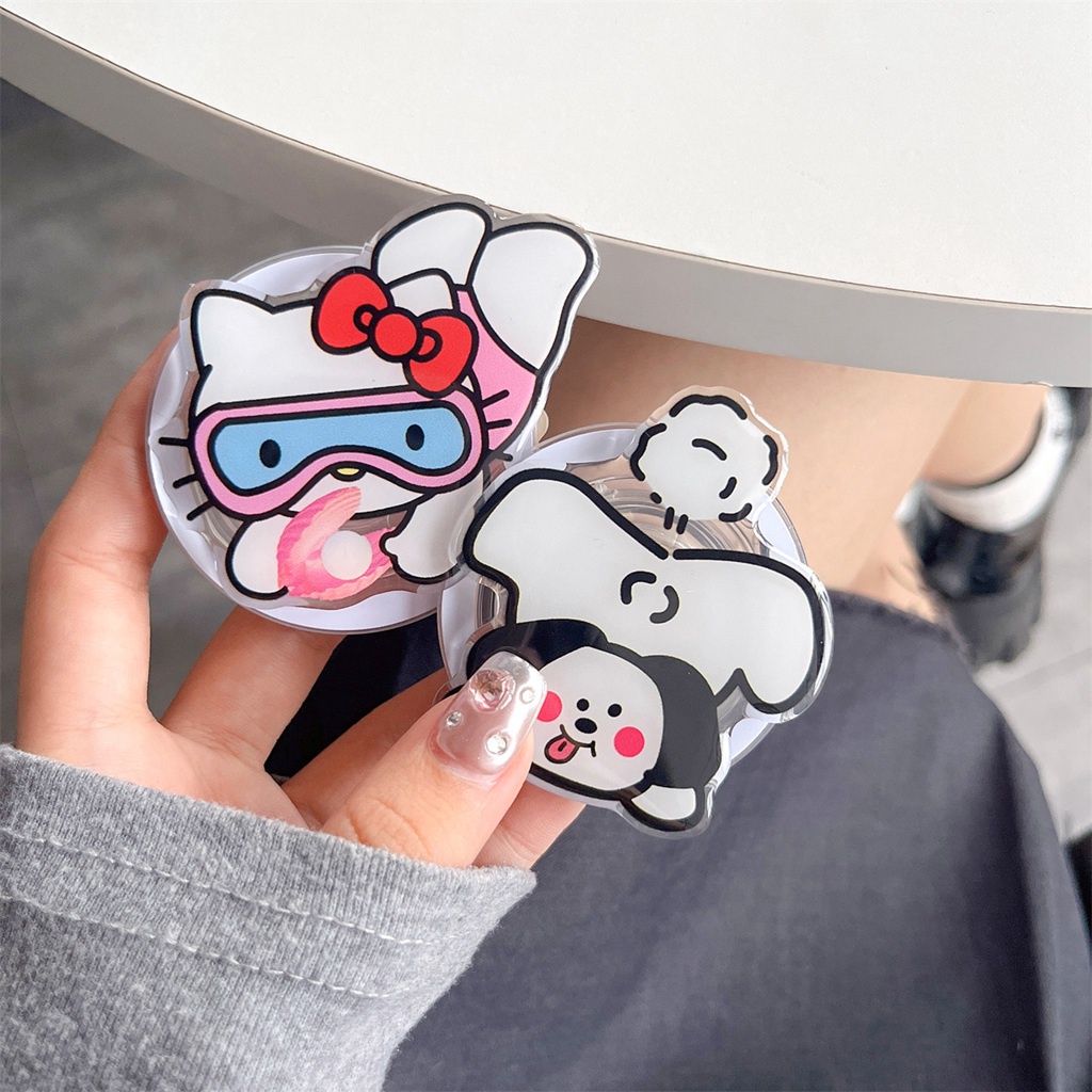 Giá Đỡ Điện Thoại / Máy Tính Bảng Từ Tính Chống Rơi Hình hello kitty kuromi cinnamoroll stitch Đáng Yêu