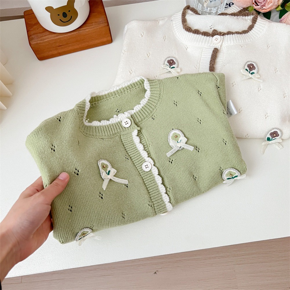 Áo Khoác cardigan Họa Tiết Hoa Thời Trang Xuân Thu Cho Bé Gái