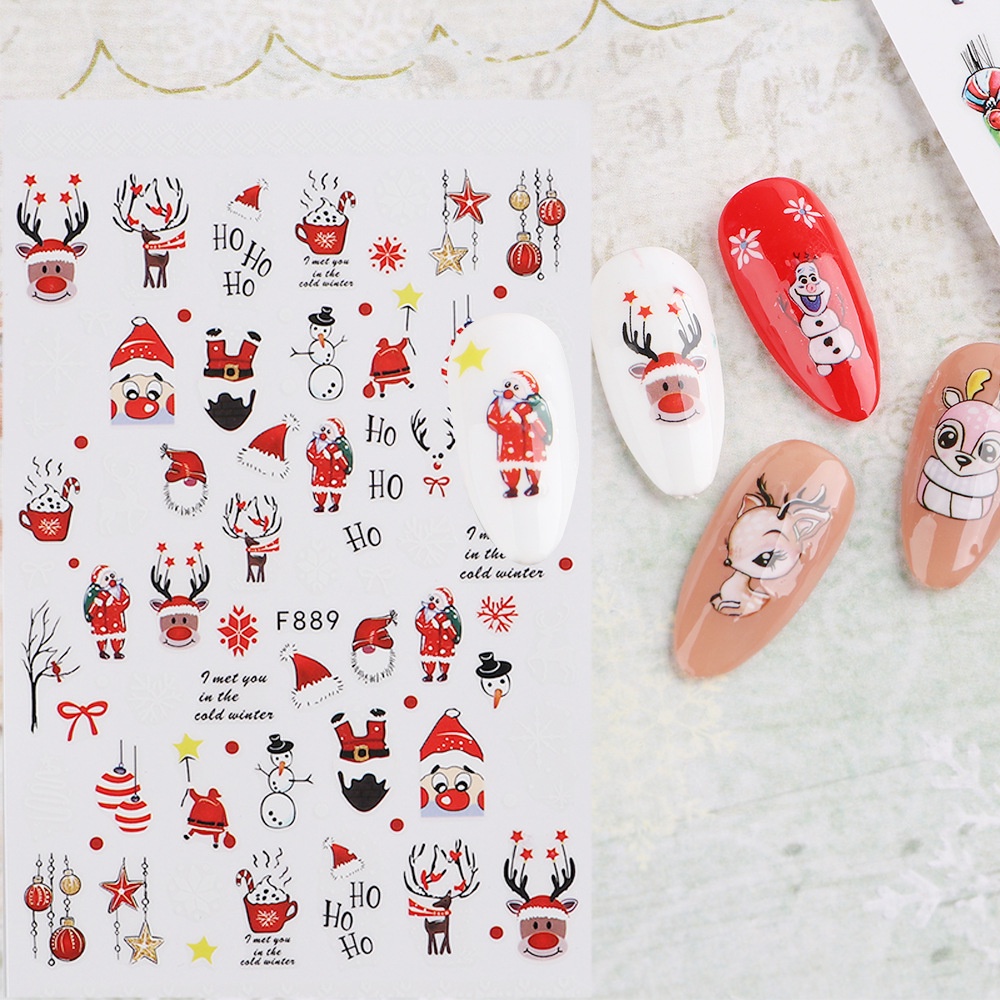Nhãn Dán Trang Trí Móng Tay Chủ Đề Giáng Sinh Mới