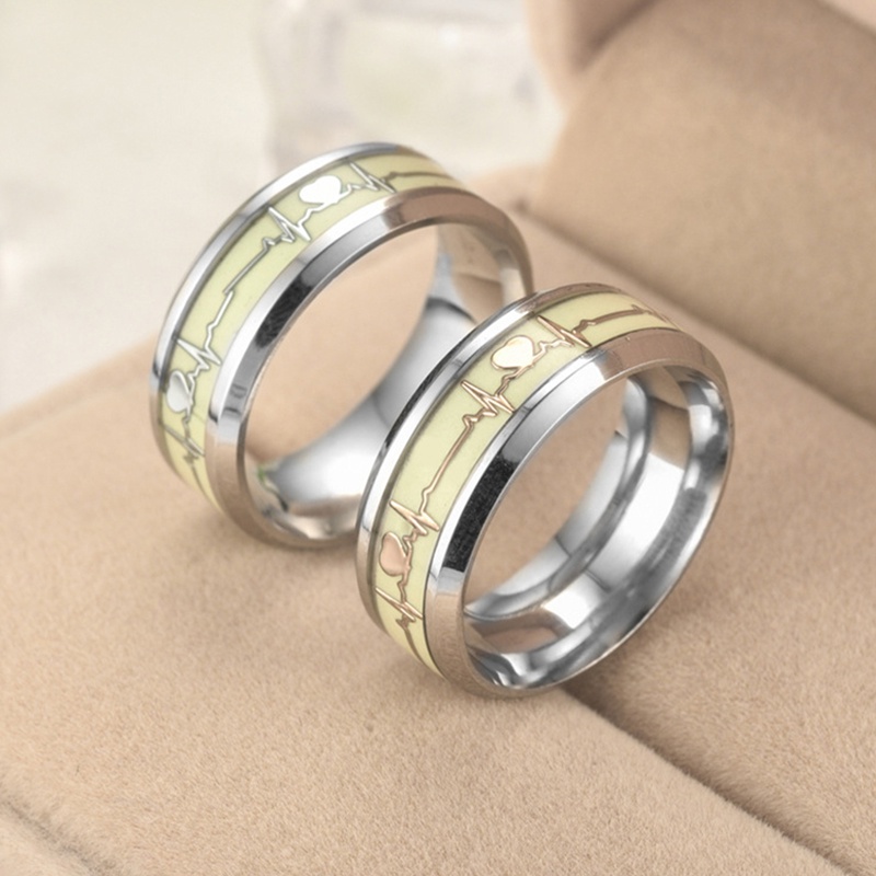 Nhẫn Thép Titan Phát Quang Trong Bóng Tối Độc Đáo HB