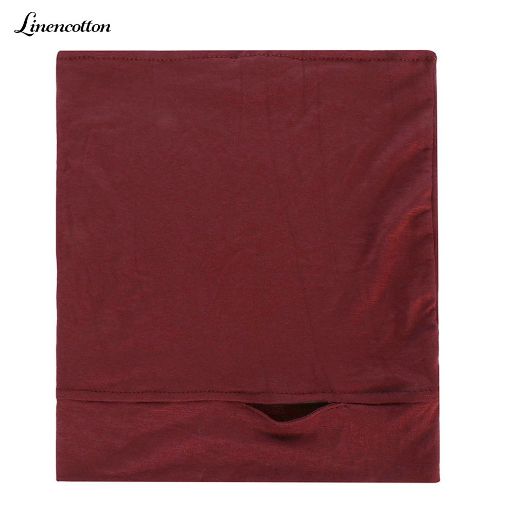 Mũ Trùm Đầu Bằng Cotton Lanh Mỏng Mềm Co Giãn Màu Trơn Có Lỗ Tai Thoáng Khí Cho Nữ