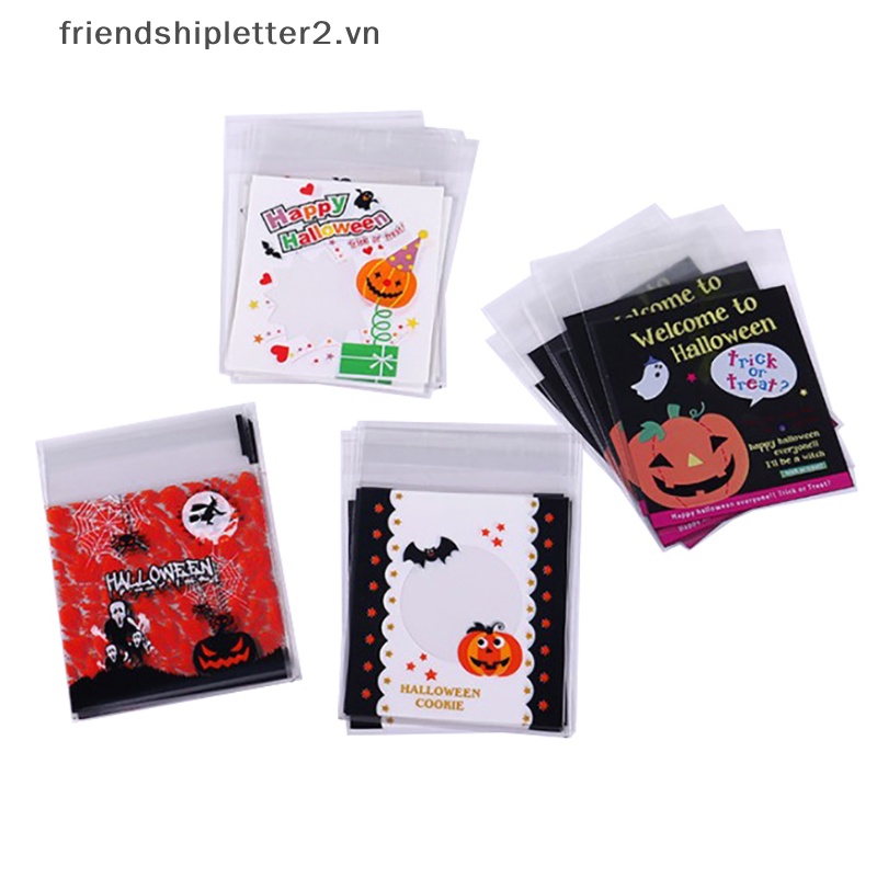 Set 50 Túi Đựng Kẹo / Bánh Quy Trang Trí halloween