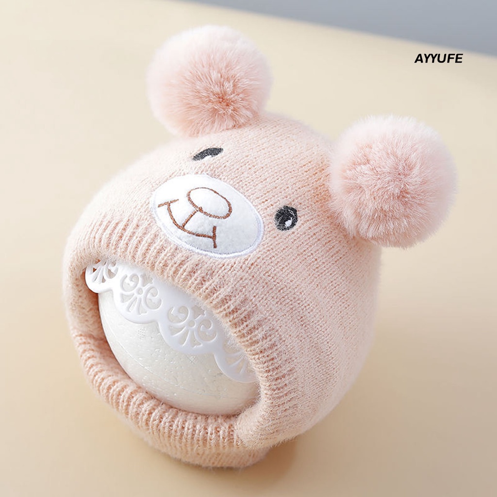 Mũ Len Trùm Đầu Đính Quả Bông Dày Dặn Màu Trơn Độ Co Giãn Cao Một Kích Thước Ấm Áp Trọng Lượng Nhẹ Trang Trí Nhà Cửa Cho Bé
