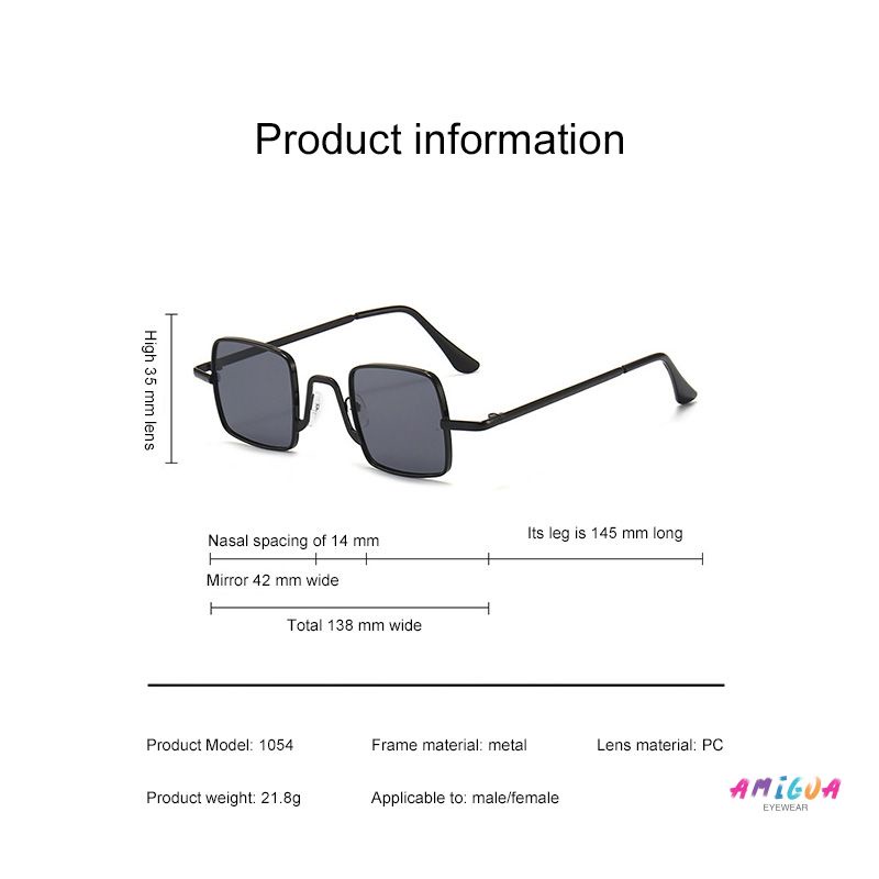 Kính Mát Gọng Vuông Phong Cách retro Thời Trang