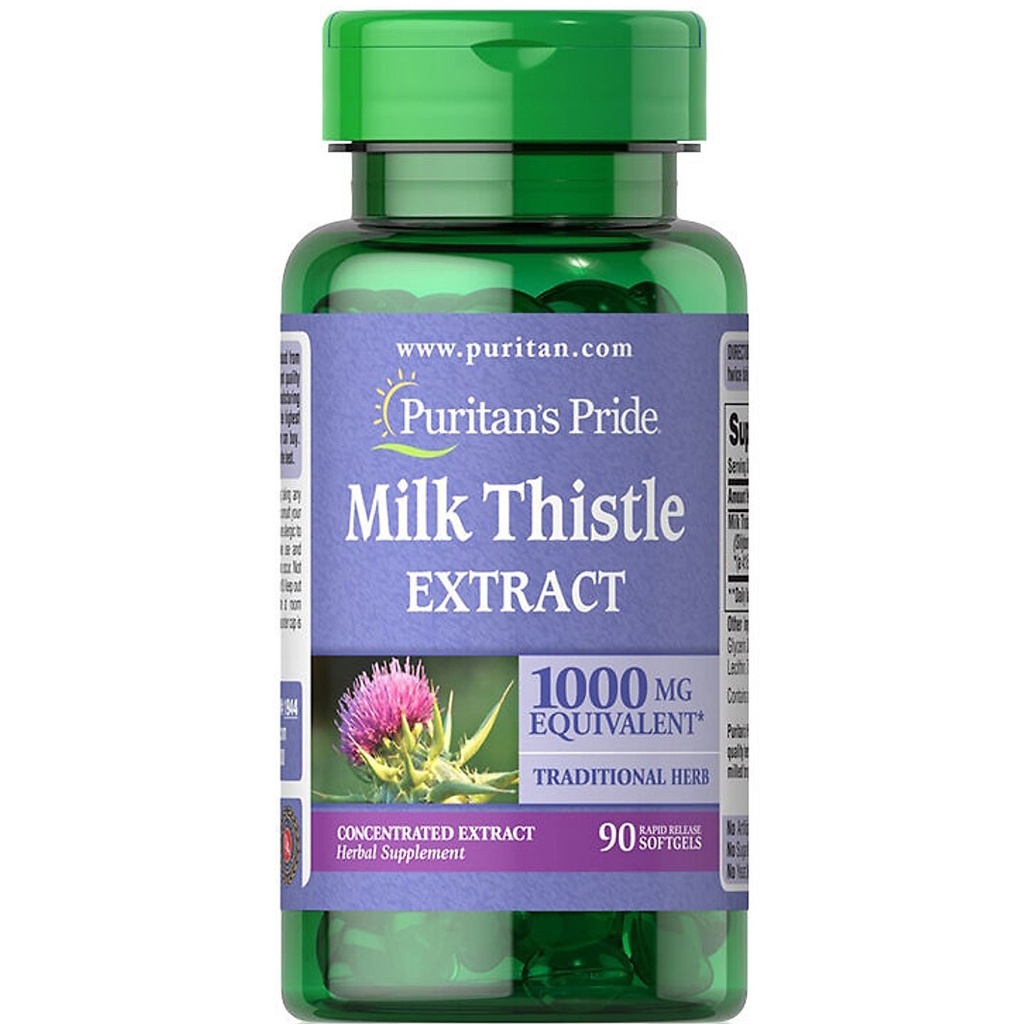 Viên uống thải độc gan milk thistle extract puritan’s pride 1000mg 90 Viên Healthy Care Maxwell68