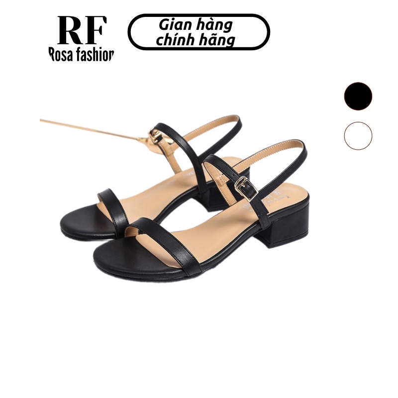 ROSA- Giày Sandal nữ cao gót 3cm quai mảnh gót vuông mũi vuông thời trang - RF.0006