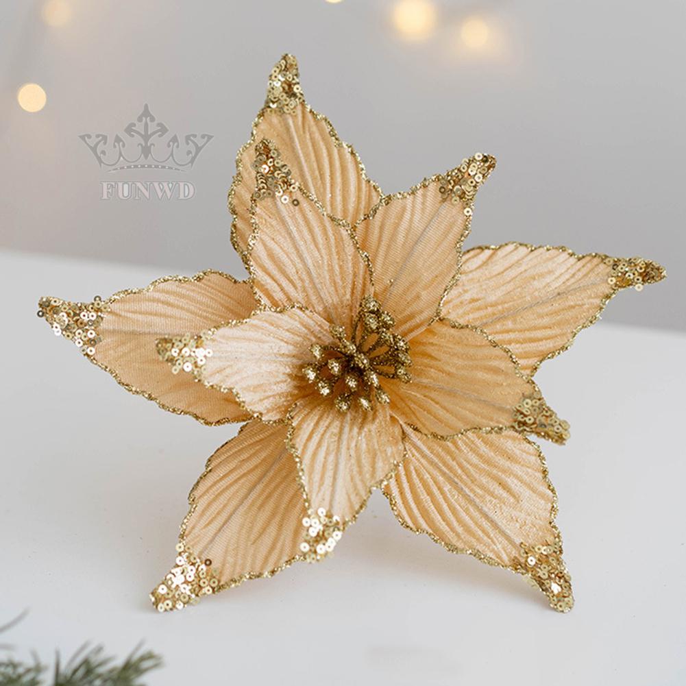 Christmas Flower Christmas Tree Decoration Cloth+Plastic Decoration Practical