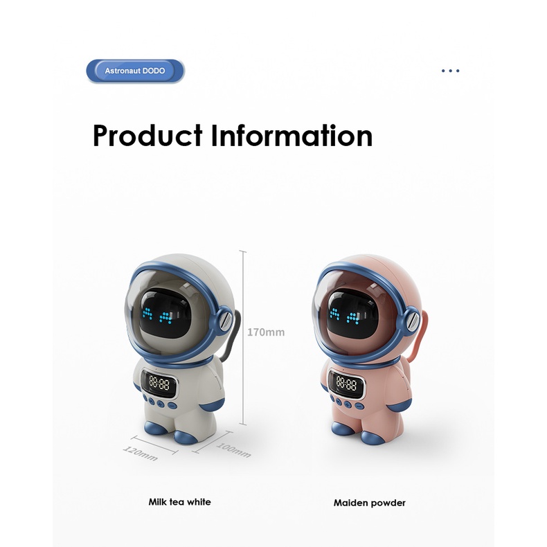 Loa bluetooth mini Hình Phi Hành Gia Thông Minh Có Đồng Hồ Báo Thức