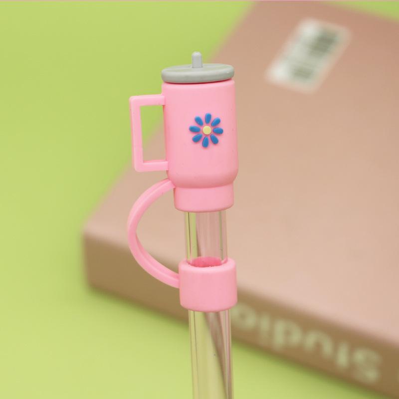 Nắp Đậy Ống Hút Bằng Silicon Chống Bụi Chống Văng Hình Động Vật Hoạt Hình Dễ Thương Tái Sử Dụng Được