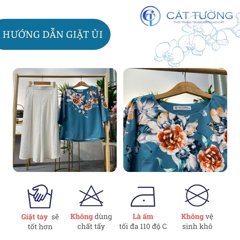 Áo kiểu thiết kế trung niên K10cc, quà tặng cho mẹ, cho bà - Thời trang Cát Tường