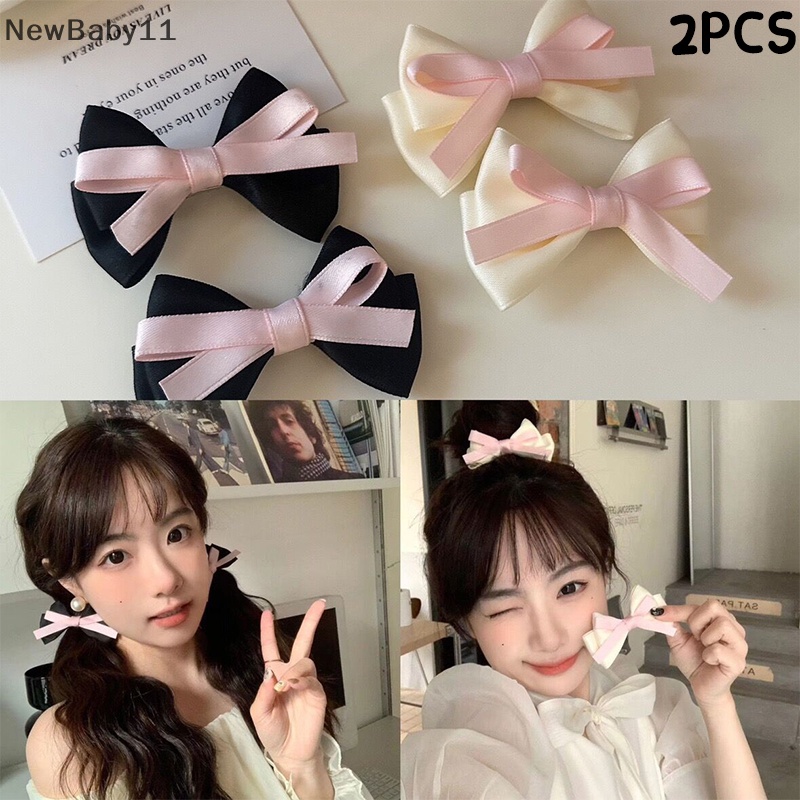 Bộ 2 Kẹp Tóc Nơ Phong Cách Hàn Quốc Dễ Thương Dành Cho Bé Gái