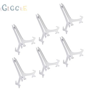 【GIGGLE】Tray Rack Plastic Plate Holder Display Stand Easel Transparent Decorative