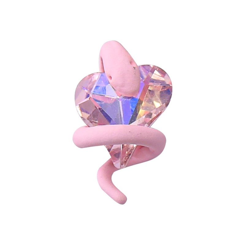 Hạt Kim Cương Giả Rắn Trang Trí Móng Tay Nghệ Thuật Hình Rắn Xung Quanh Trái Tim