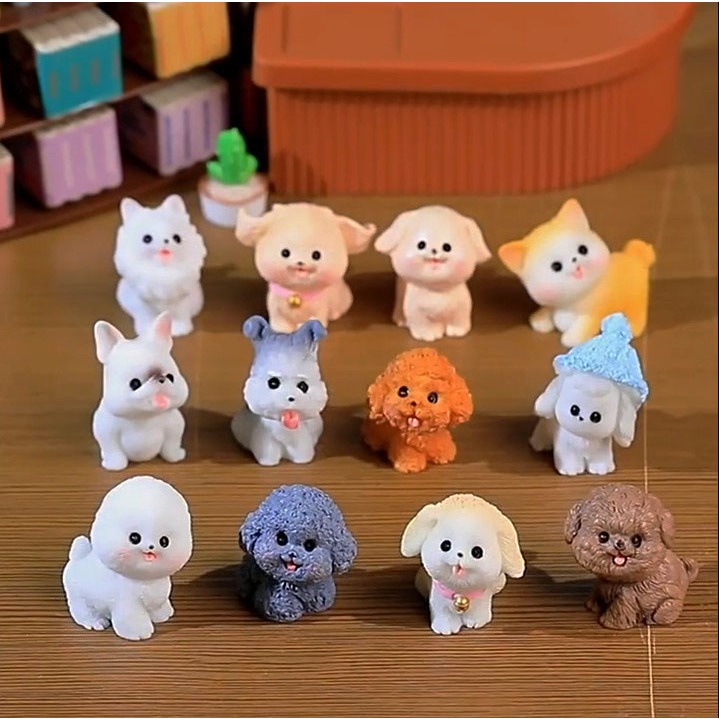 Tượng các mẫu chó mini dễ thương decor bàn học bàn làm việc