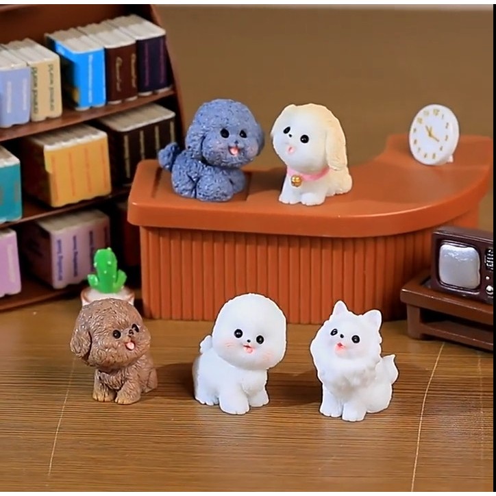 Tượng các mẫu chó mini dễ thương decor bàn học bàn làm việc