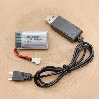 1s 3.7V 400mAh dòng xả 25C dùng cho máy bay, Quadcopter, Drone, Flycam