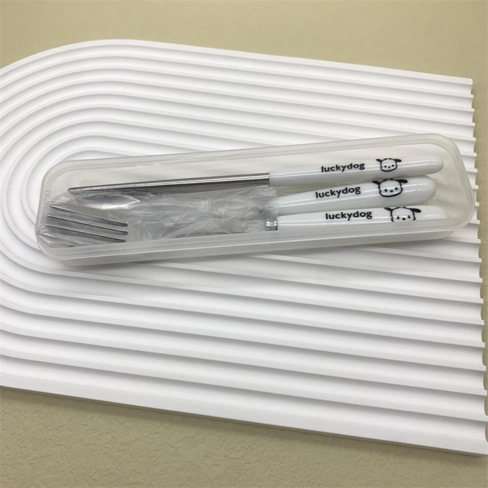 Shanrong Bộ 3 Món Dụng Cụ Ăn Uống, Muỗng, Đũa, Nĩa, Đũa, Bằng Thép Không Gỉ my melody cinnamoroll kuromi pochacco