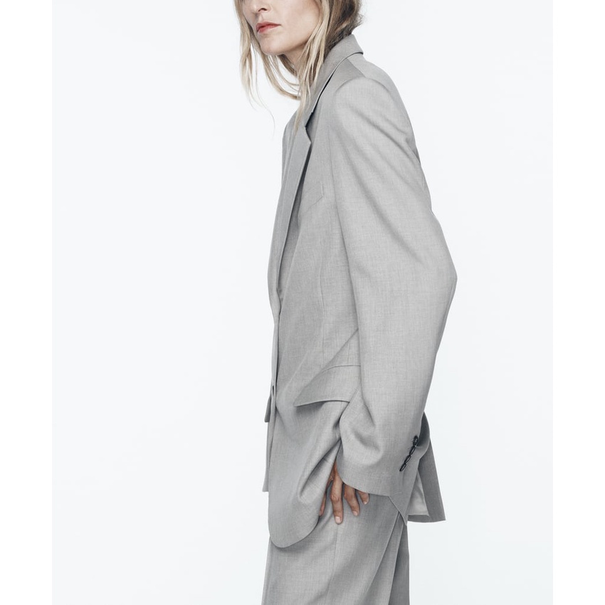 Set Áo Khoác blazer + Quần Dài Lưng Cao Phong Cách zara Thời Trang Mùa Thu Cho Nữ8528561 8525561