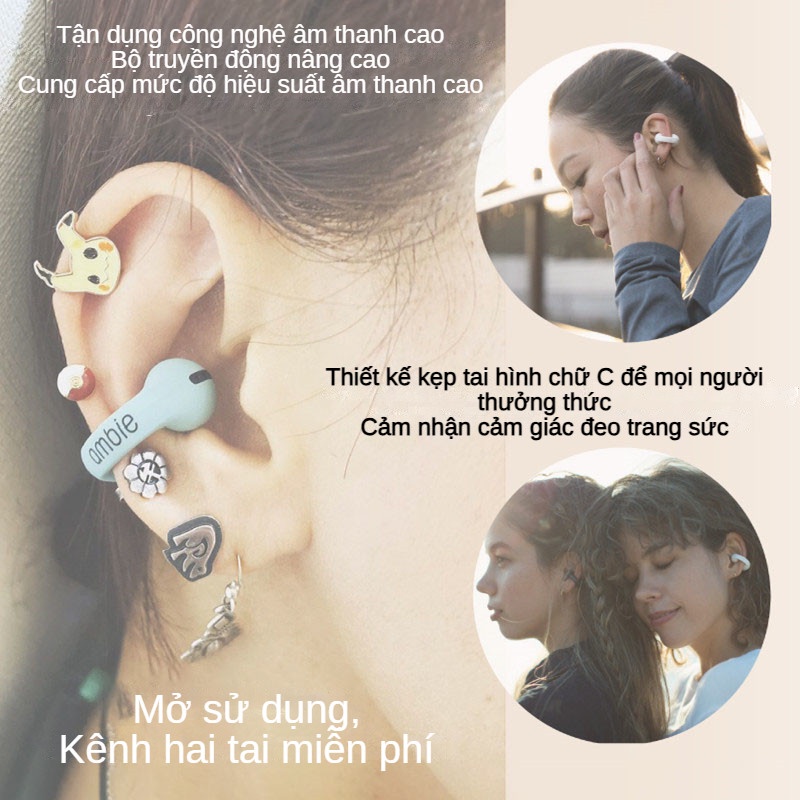 Tai nghe Bluetooth không dây Ambie Phong cách thể thao Dẫn truyền xương