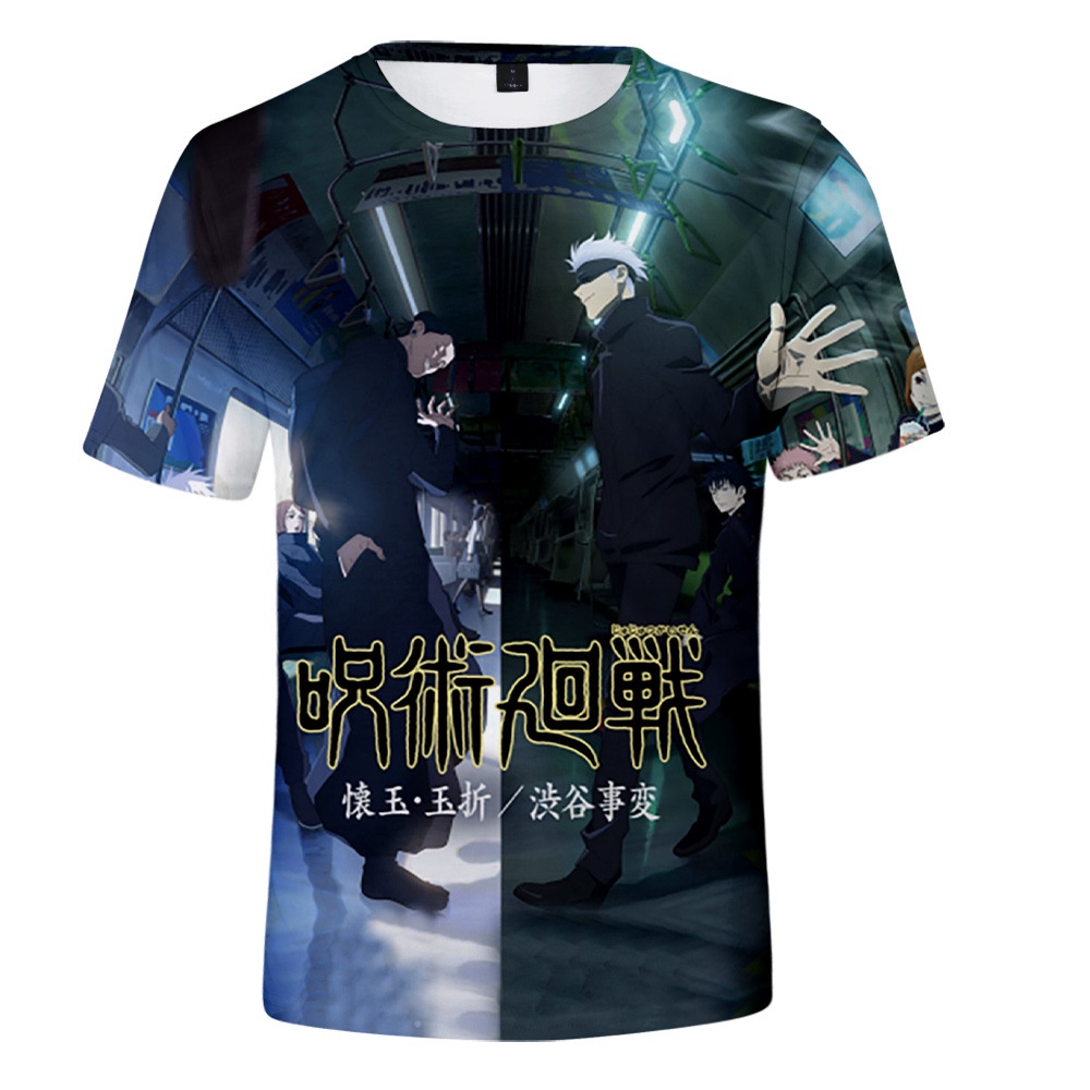 Gp41 jujutsu kaisen Áo Thun Tay Ngắn In Hình anime gojo satoru geto suguru 3d Đơn Giản Thời Trang unisex pl