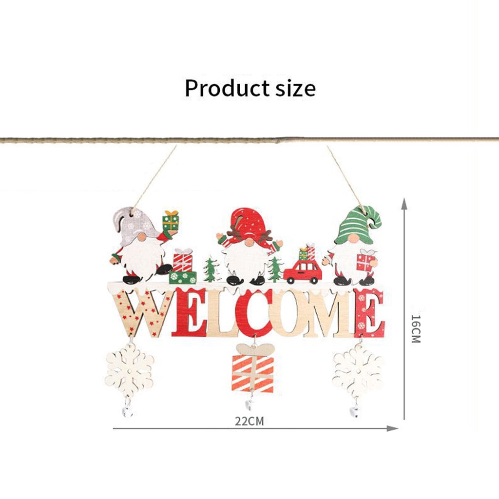 Biển Hiệu Treo Cửa Gỗ Trang Trí Giáng Sinh Hình Ông Già Noel / Người Tuyết / Nai Sừng Tấm