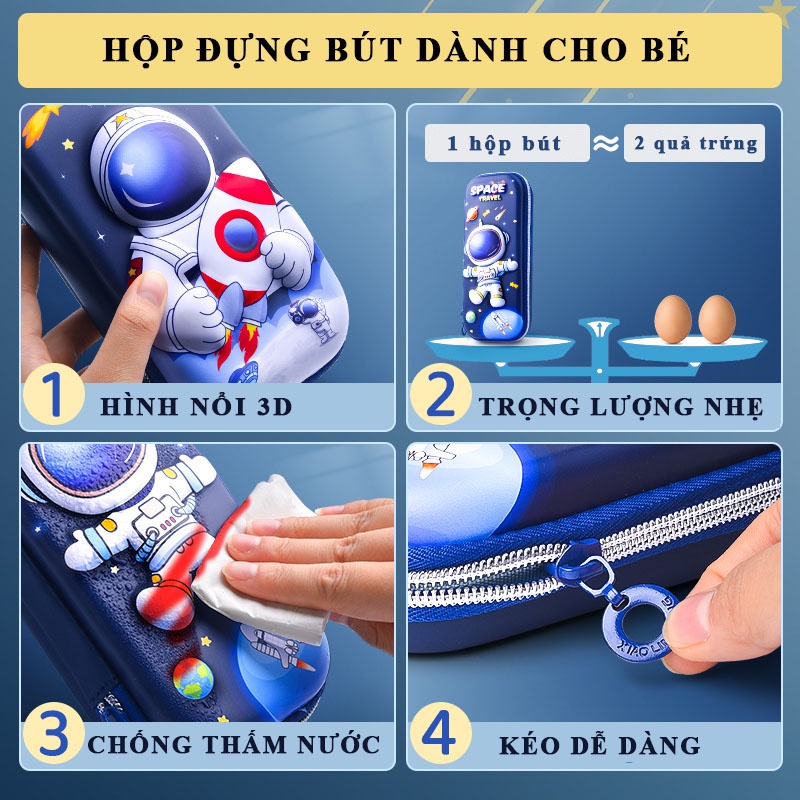 - Hộp bút cho bé in hình nhân vật hoạt hình chống thấm nước / Bóp được viết dễ thương cho bé