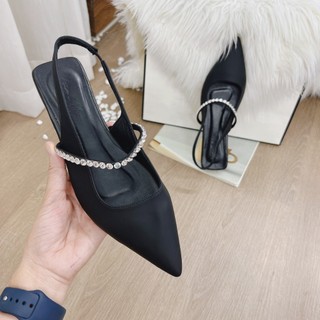 Sandal mũi nhọn 1 quai đá da lì